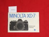 Gebrauchte Bedienungsanleitung / Anleitung Typ: Minolta für die analoge SLR Minolta XD-7 in Deutsch