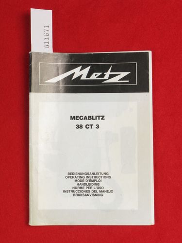 Gebrauchte Bedienungsanleitung Typ: Metz MECABLITZ 38 CT 3 in Deutsch und weitere Sprachen